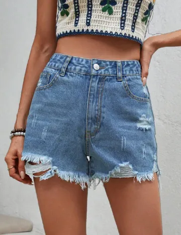 Pantaloni scurti SHEIN, albastru