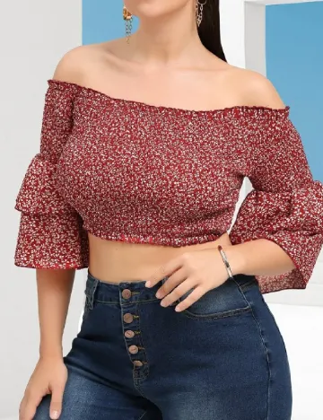 Top SHEIN CURVE, rosu