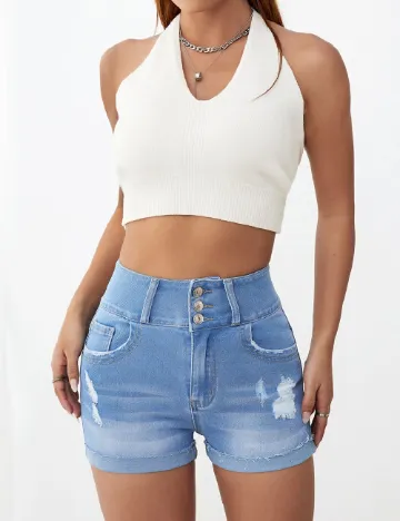Pantaloni scurti SHEIN, albastru