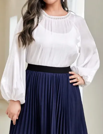 Bluza SHEIN CURVE, alb Alb
