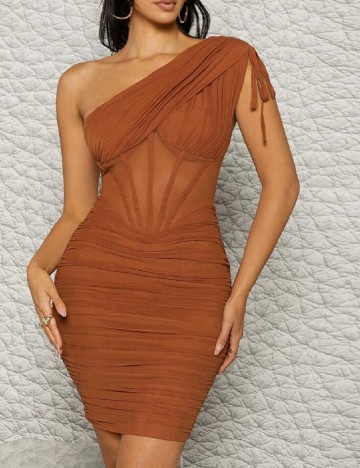 Rochie scurta SHEIN, maro