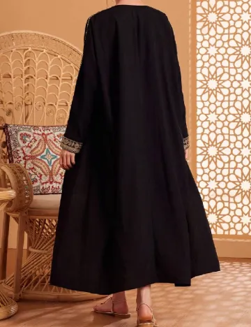 Rochie lunga SHEIN, crem/negru