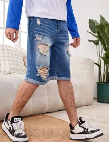 Pantaloni scurti Shein Kids, albastru
