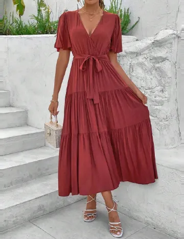 Rochie medie SHEIN, caramiziu Maro