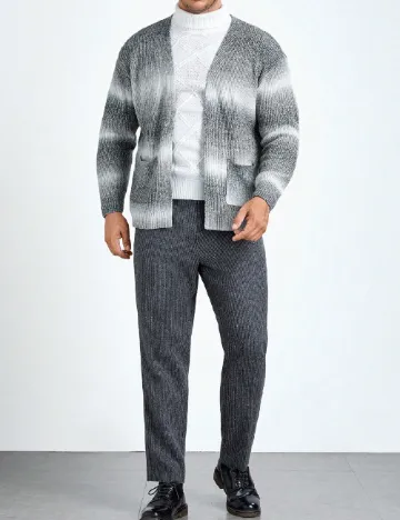 Cardigan SHEIN Plus Size Men, gri