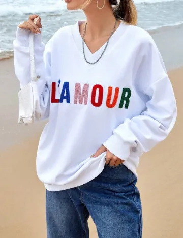 Bluza Oversize SHEIN, alb