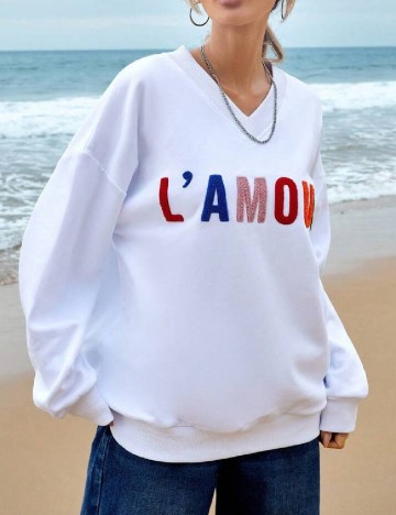 Bluza Oversize SHEIN, alb