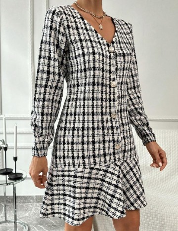 Rochie scurta SHEIN, alb/negru