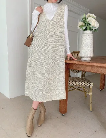 Rochie medie Dazy, crem Crem
