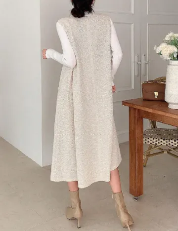 Rochie medie Dazy, crem Crem