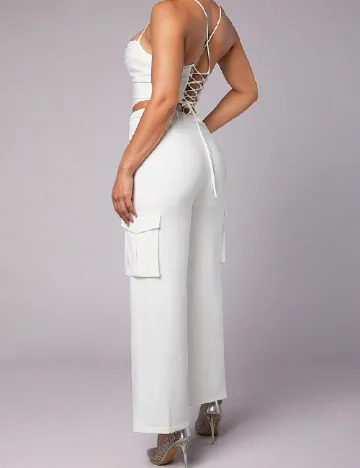 Pantaloni SHEIN, alb