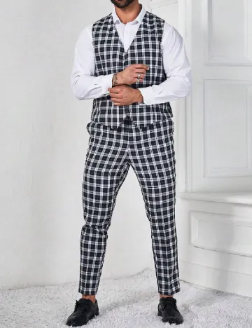 Costum SHEIN Plus Size Men, negru/alb