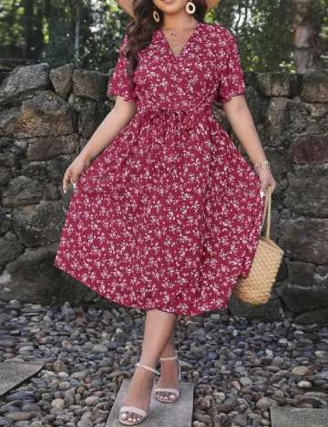 Rochie medie SHEIN CURVE, grena