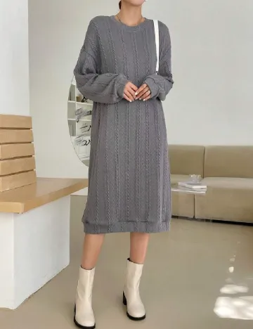 Rochie medie Dazy, gri