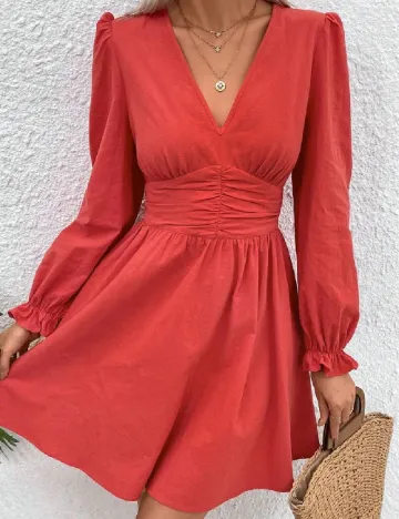 Rochie scurta SHEIN, corai Portocaliu