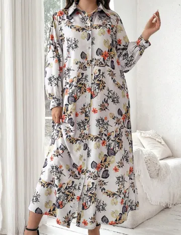 Rochie lunga SHEIN CURVE, floral print Floral print