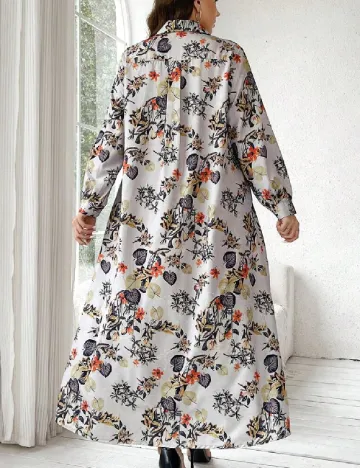 Rochie lunga SHEIN CURVE, floral print Floral print