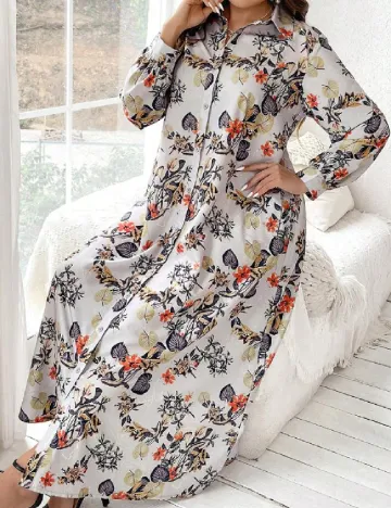 Rochie lunga SHEIN CURVE, floral print Floral print