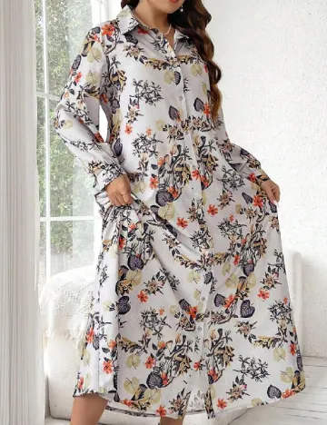 Rochie lunga SHEIN CURVE, floral print Floral print