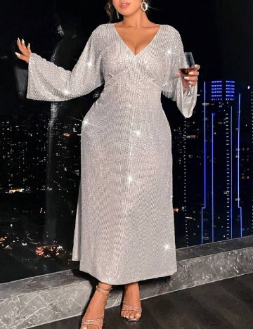 Rochie lunga SHEIN CURVE, alb