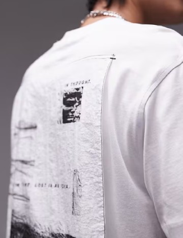 Tricou Oversize Topman, alb
