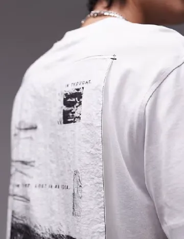 Tricou Oversize Topman, alb Alb