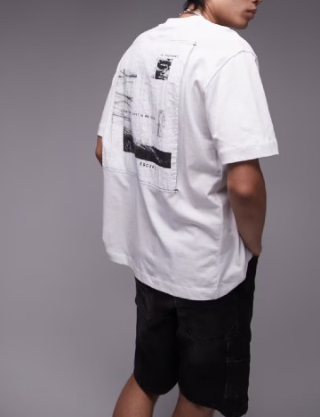 Tricou Oversize Topman, alb