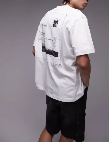 Tricou Oversize Topman, alb Alb