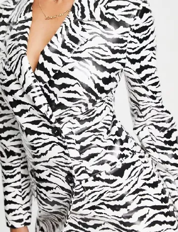Rochie scurta Miss Selfridge, alb/negru