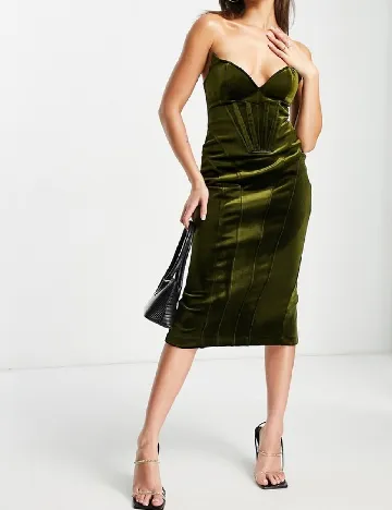 Rochie medie ASOS, verde Verde