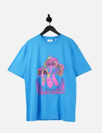Tricou COLLUSION, albastru Albastru