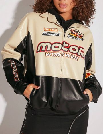 Jacheta SHEIN, crem/negru