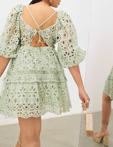 Rochie scurta ASOS Curve, verde