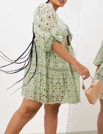 Rochie scurta ASOS Curve, verde