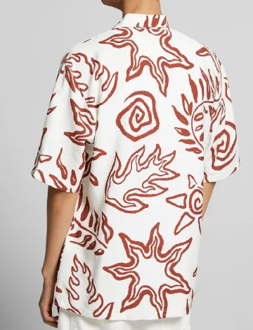 Camasa Bershka, alb Alb