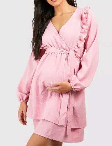 Rochie scurta Boohoo maternity, roz