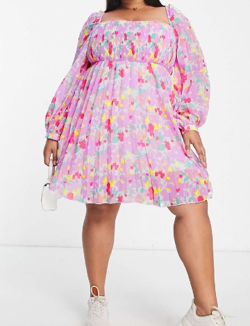 Rochie scurta ASOS Curve, floral print