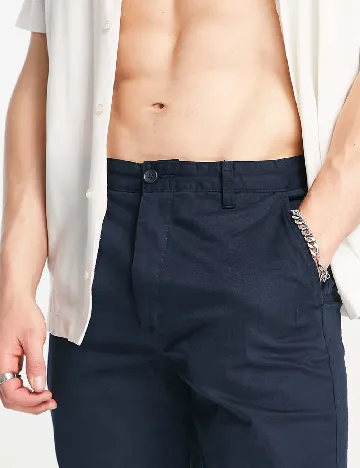 Pantaloni Pull&Bear, bleumarin