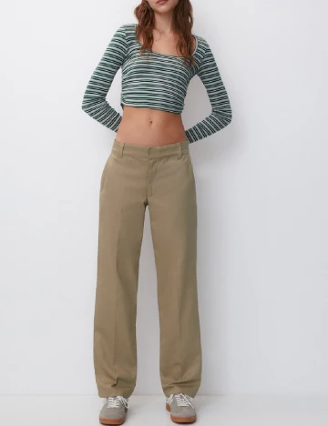 Pantaloni Pull&Bear, kaki