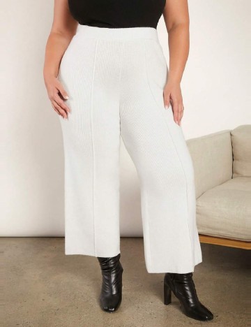 Pantaloni SHEIN CURVE, alb