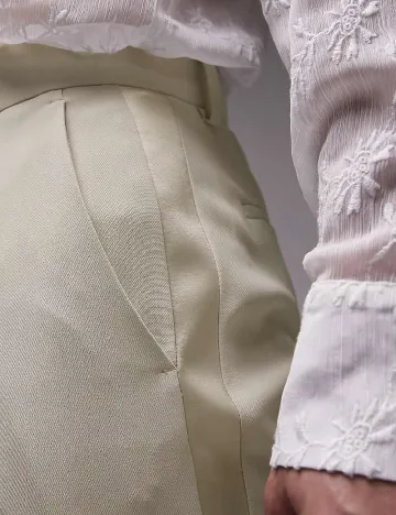 Pantaloni Topman, crem