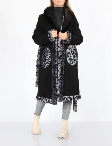 Palton reversibil No-l-ita, animal print