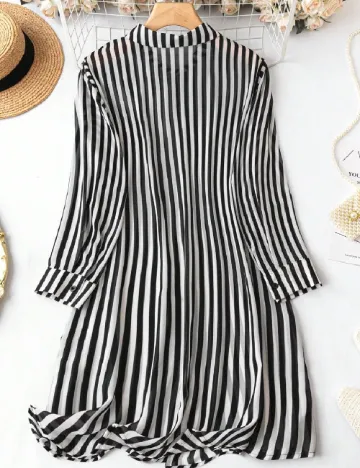 Camasa SHEIN CURVE, alb/negru