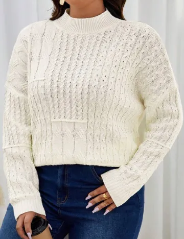 Pulover SHEIN CURVE, ecru