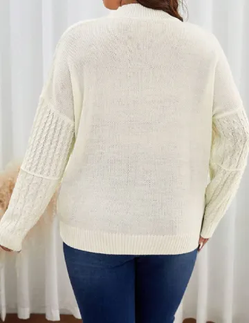 Pulover SHEIN CURVE, ecru