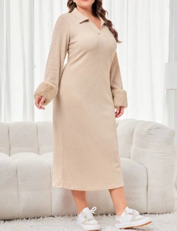 Rochie medie SHEIN CURVE, crem