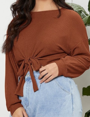Bluza SHEIN CURVE, maro