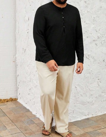 Bluza SHEIN Plus Size Men, negru