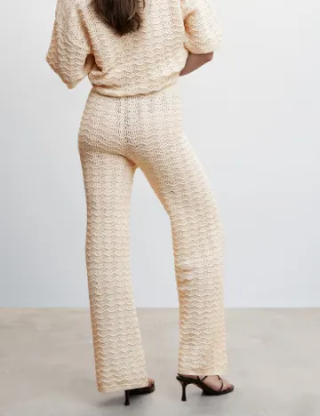 Pantaloni Mango, crem