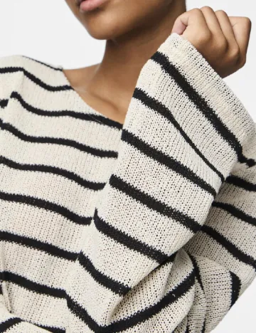 Bluza Pieces, ecru/negru